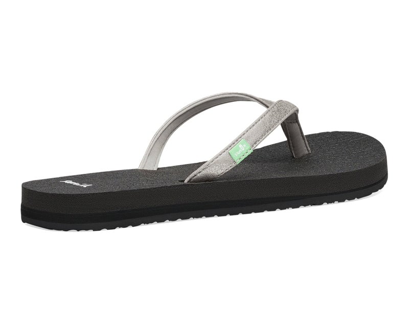 Sanuk Yoga Spree | Yoga Mat Footbed | Flip Flops for Women | Yoga Sandals For Women | Women's Beach Sandals, Silver, 8 - Image 4